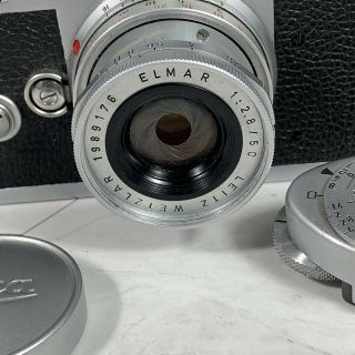 Vintage Leica M3 DBP 50mm Elmar Lens W/ Flash Extra Leitz Germany 2