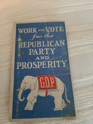 1928 Herbert Hoover President Republican Political Campaign Sewing Needle Book