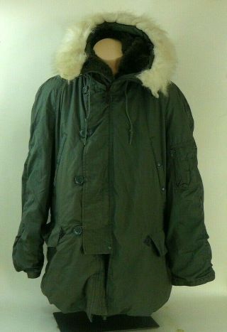 Vintage Us Military Extreme Cold Weather Parka N - 3b Size Large Greenbrier Vgc