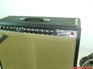 1967 Vintage Fender Twin Reverb AB763 Guitar Tube Amplifier Amp Black Face USA 2