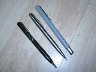 2 Vintage Parker Mechanical Pencils & Ball Point Pen All Good Order