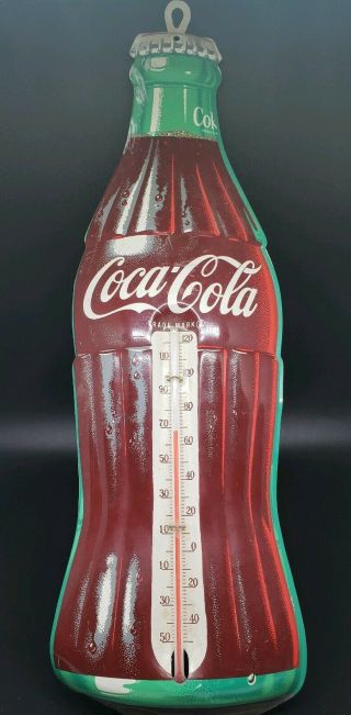Vintage Coca - Cola Advertising Thermometer,  Tin,  Metal,  Donasco