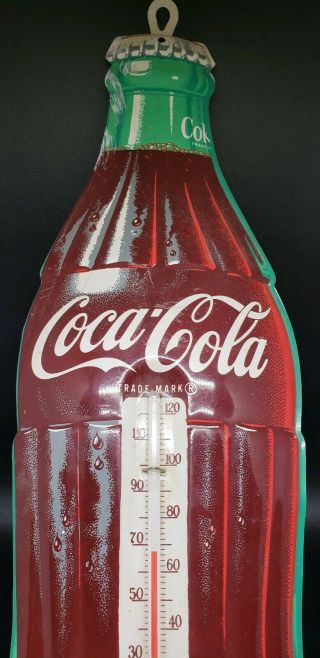 Vintage Coca - Cola Advertising Thermometer,  Tin,  Metal,  Donasco 2