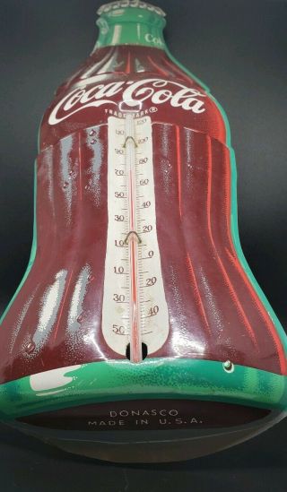 Vintage Coca - Cola Advertising Thermometer,  Tin,  Metal,  Donasco 3