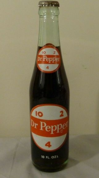 Vintage Dr.  Pepper Acl Soda Bottle 10 2 4 Aqua Glass 10 Oz.  No City,