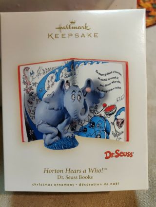 Hallmark Keepsake Ornament Dr.  Seuss Books " Horton Hears A Who ",  2008