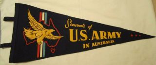Wwii Souvenir U.  S.  Army In Australia Felt Pennant
