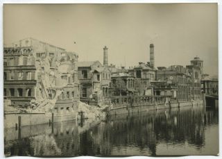 Wwii Large Size Press Photo: Ruined Berlin Center River View,  May 1945