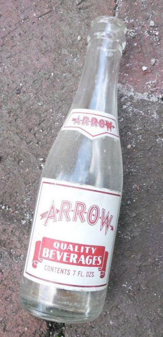 Arrow Quality Beverage Glass Soda Bottle Wilkes - Barre Pa Vintage 7 Oz.