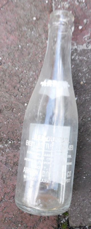 ARROW Quality Beverage Glass Soda Bottle WILKES - BARRE PA Vintage 7 oz. 2