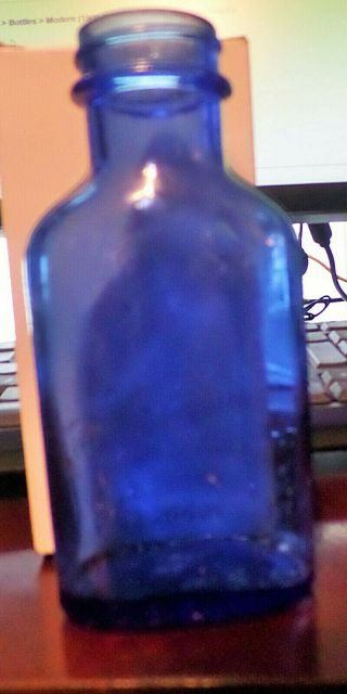 Vintage Phillips Milk Of Magnesia Blue Glass Bottle Glenbrook CT 2