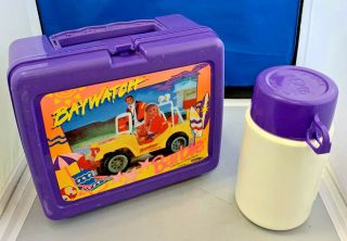 Fun Vintage Mattel 1995 Barbie Ken Baywatch Plastic Purple Lunchbox/thermos