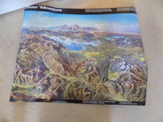 Berann Gpo 1991 Greater Yellowstone Park Poster Map (in Tube)