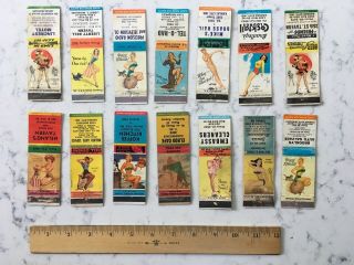 Vintage Group Matchbook Cover Ww2 Era Risque Pinup Pin Up Model Advertising 2