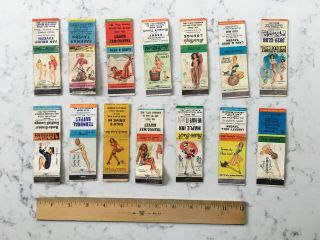 Vintage Group Matchbook Cover Ww2 Era Risque Pinup Pin Up Model Advertising 3