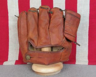 Vintage 1940s Dubow Leather Baseball Glove Fielders Mitt Sid Gordon Ny Giants
