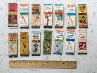 Vintage Group Matchbook Cover Ww2 Era Risque Pinup Pin Up Model Advertising 9