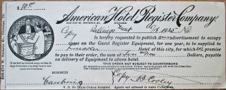 American Hotel Register Co. ,  Billings,  Montana Mt 1925 Certificate/check/note