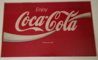 Vintage Enjoy Coca Cola Plastic Sign Coke Machine Acrylic Advertising