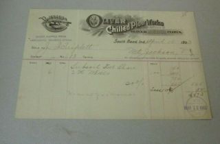 1903 Oliver Chilled Plow Advertising Billhead South Bend Indiana Farming
