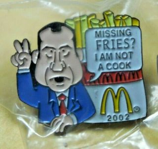 Mcdonalds European President Richard Nixon Fries Enamel Pin 2002 Rare