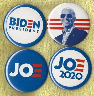 2020 Joe Biden (set Of 4) 2 - 1/4 " / " Official " Presidential Campaign Buttons