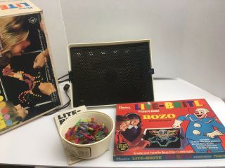Vintage 1973 Hasbro Lite - Brite Light Bright With Pegs Pictures -