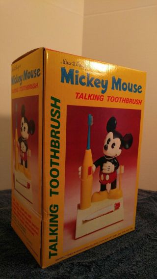 Vintage Disney Mickey Mouse " Talking Toothbrush " 11 " Tall 1980