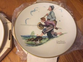 Complete Set 1974 Gorham China Norman Rockwell Plates Four Seasons 3