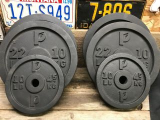 108 Pounds Vintage 1” Standard Weight Plate Set Home Gym Fitness Exercise Iron