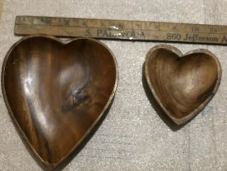Vintage Wooden Heart Shaped Bowl/dish/tray.  Handsome Wood