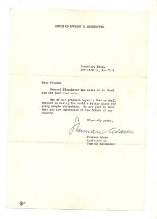 Letter from General Eisenhower ' s office,  January 17,  1953 2