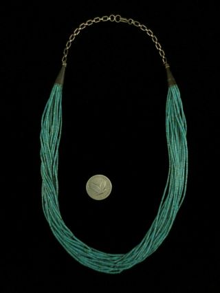 Vintage Santo Domingo Pueblo Turquoise Heishi Necklace
