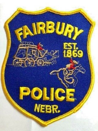 Fairbury Police Patch Nebraska Police Dept