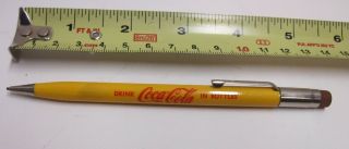 Vintage Scripto Drink Coca - Cola Every Dealer Survey Mechanical Pencil Coke Lead