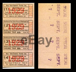 4 1 - 4 Tickets From Buffalo To Erie Beach Beach Amusement Park And Back 1929