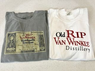 Set Of 2 Old Rip Pappy Van Winkle Kentucky Bourbon Whiskey T - Shirt Shirts Large