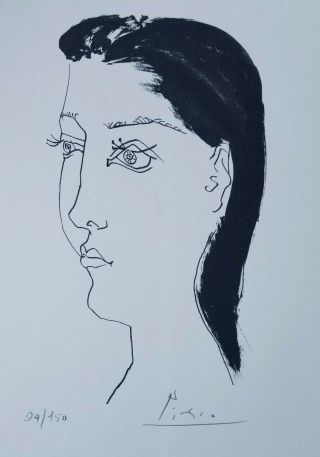 Pablo Picasso Hand Signed Numbered 1957 Lithograph,
