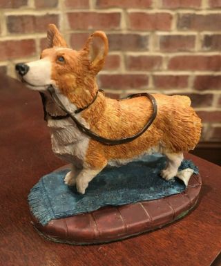 Coalport Welsh Corgi Figurine,  Leash in mouth,  Collectible Made in England 2