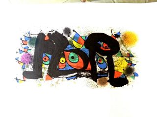 1974 Joan Miro Lying Man Plate 1 Lithograph Arches Huge Strong Image