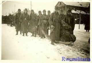 BEST Luftwaffe Field Division Truppe w/ MP - 40 Sub MG ' s in Russian Winter 2