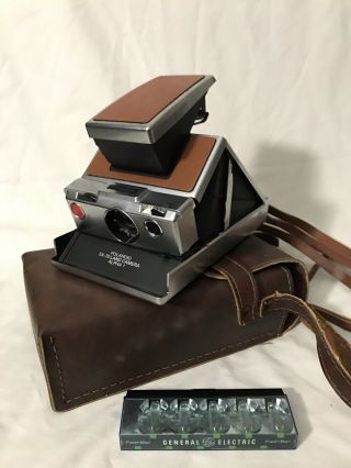 Vtg Polaroid Sx - 70 Land Camera Alpha 1 - 1970s Brown Exterior -