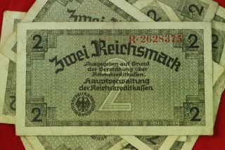 2 Reichsmark Nazi Germany Currency German Banknote Note Money Bill Swastika Ww2