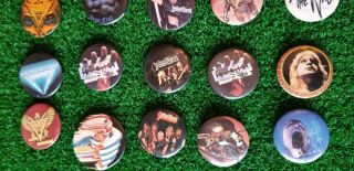 32 Vintage Rock and Roll Pinback Pin Buttons - Rock Bands - Pink Floyd,  Triumph 2