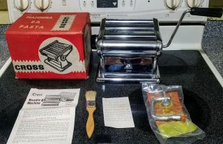 Vtg Cross Torino Model 973 Hand Crank Pasta / Noodle Maker/cutter Italy 1973