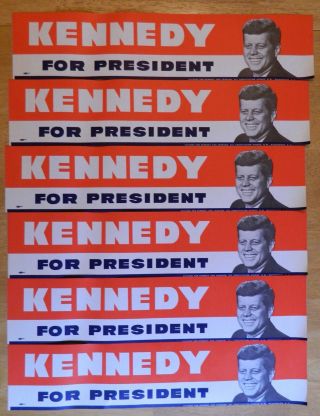 Senator Jfk John F.  Kennedy Political Campaign Bumper Sticker President Group 6