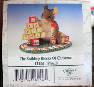 1998 Fitz & Floyd Charming Tails Building Blocks Of Christmas Figurine