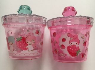 Sanrio Little Twin Stars My Melody Strawberry Plastic Jar Container Cute Storage