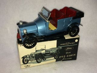 1915 Ford Old Timer Convertible Bandai Tin Litho Friction Car W/ Box Japan