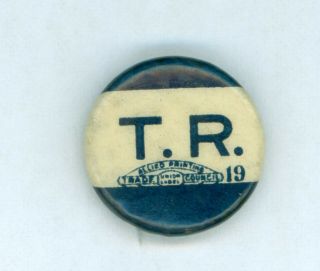 1904 President Theodore Roosevelt T.  R.  Political Campaign Pinback Button Stud